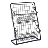 Fruteira de Mesa Metal 2 Andares Camada Dupla Organizador
