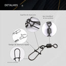 Conectores de Pesca com Giro Inoxidável – Kit com 50 Ganchos Rápidos para Iscas e Anzóis ENERGY EXPRESS