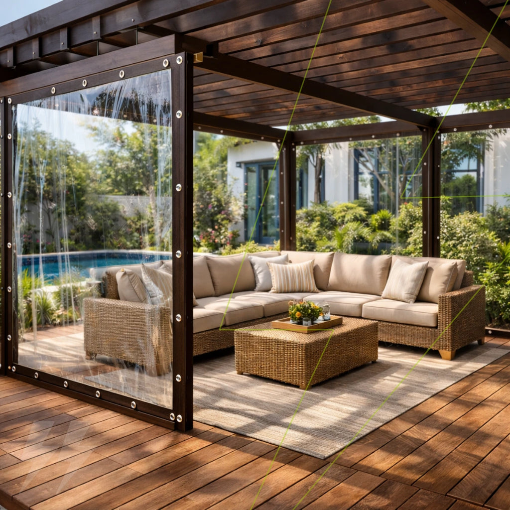 -Lona Transparente Impermeável para Fechamento de Varandas e Cobertura – Toldo Transparente para Área Externa Energy Express