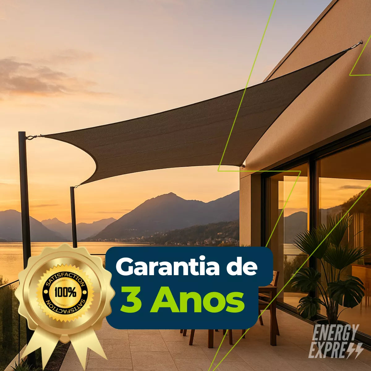 Toldo Impermeável Lona para Cobertura com Proteção UV Energy Express