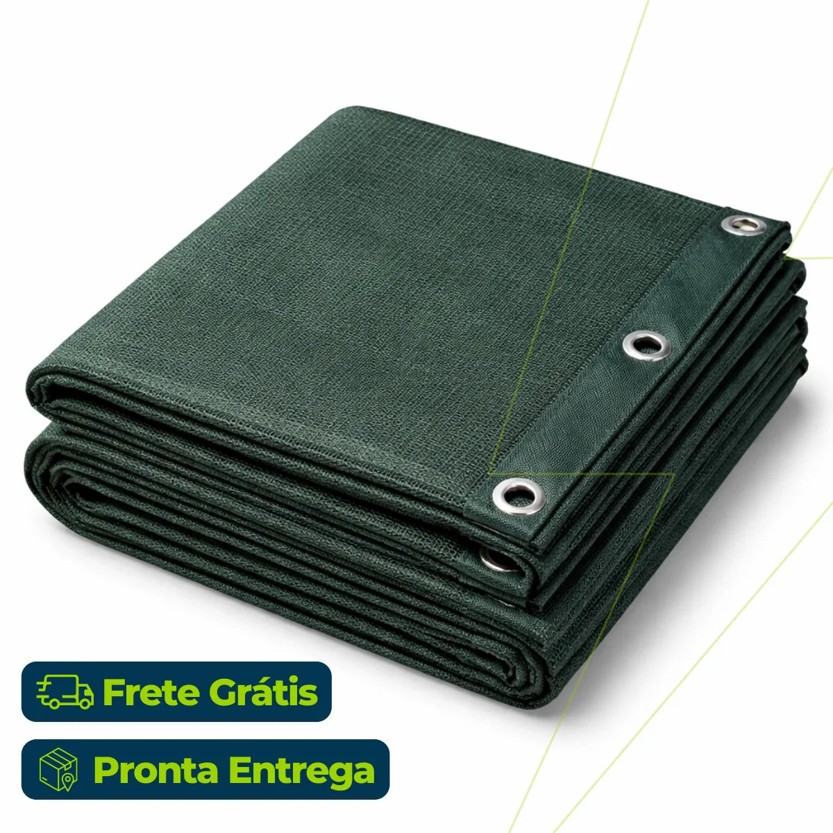 Tela de Privacidade 90% com Ilhós para Cercas e Varandas – Proteção Solar e Visual 2x1m Energy Express
