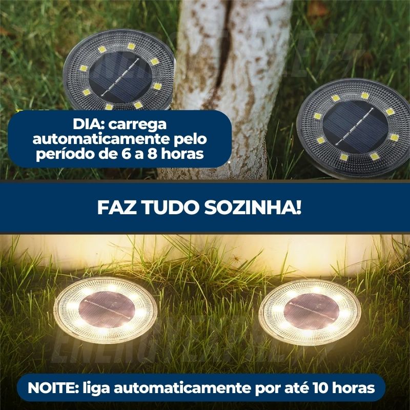 Iluminação Solar de Piso Externa Redonda para Caminho Externo ENERGY EXPRESS