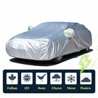 Capa para Carro Impermeável com Cadeado – Capa Protetora Automotiva Contra Sol, Chuva e Poeira
