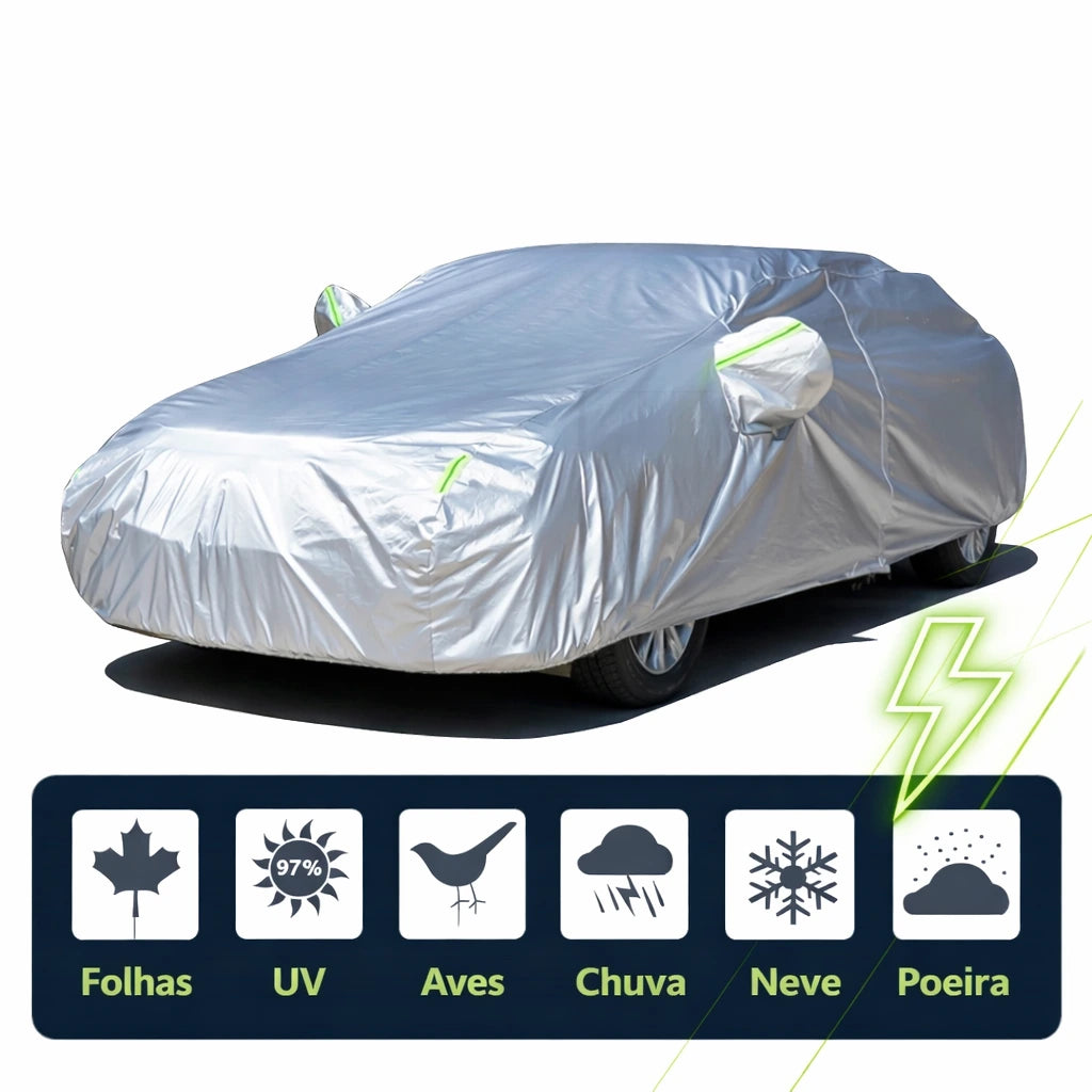 Capa para Carro Impermeável com Cadeado – Capa Protetora Automotiva Contra Sol, Chuva e Poeira