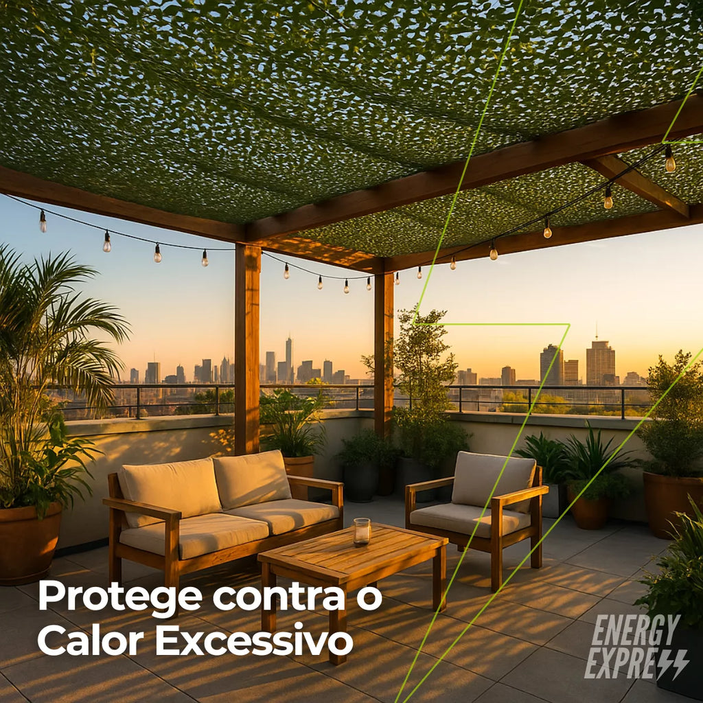 Rede Camuflada tela Decorativa para Sombreamento de Jardim, Horta, Garagem e Área Externa Energy Express
