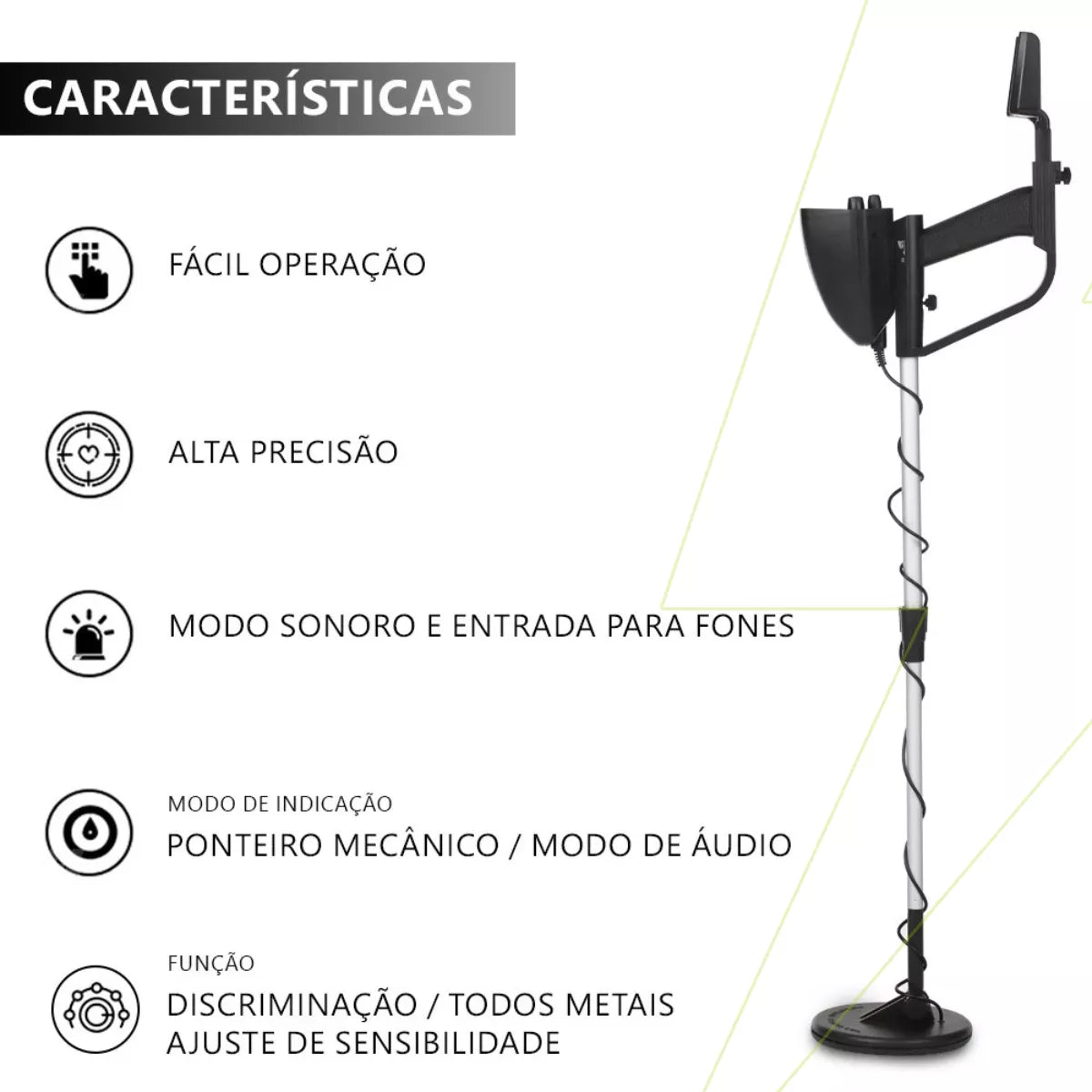 Detector de Metais Profissional MD-4030 – Ouro, Prata, Moedas e Metais com Alta Sensibilidade Energy Express