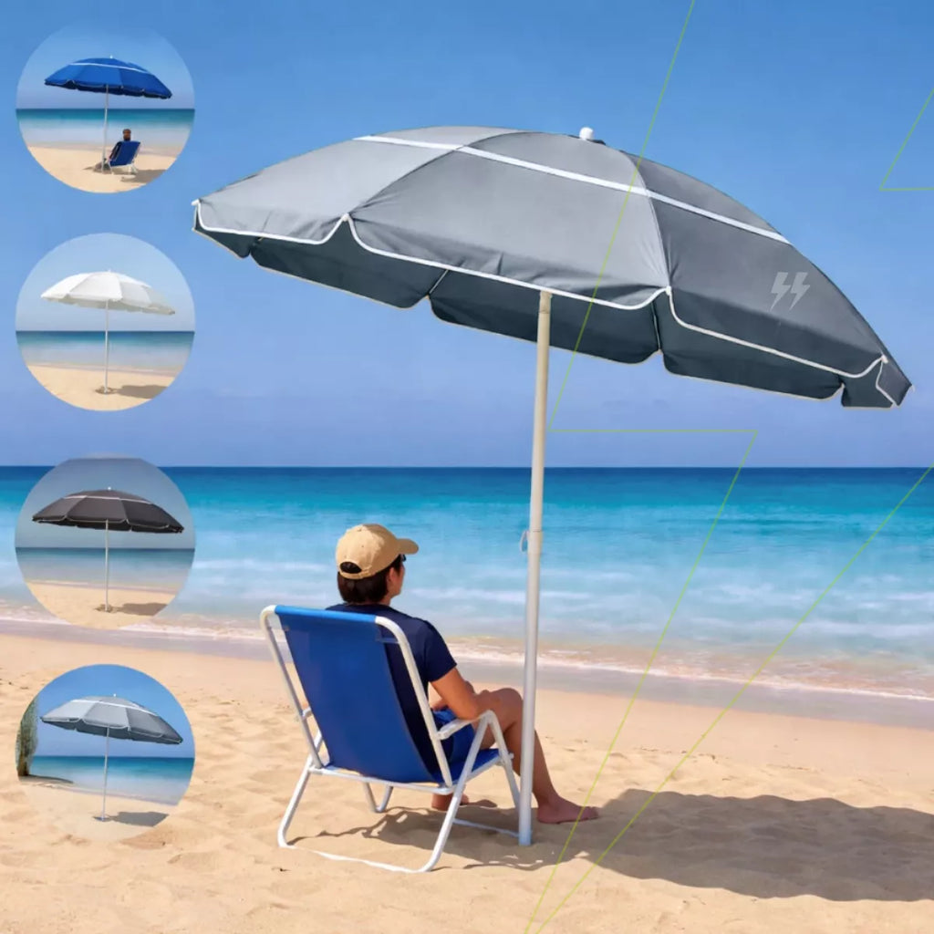 Guarda-Sol Gigante 2,4m Articulado com Proteção UV para Praia, Piscina e Jardim Energy Express