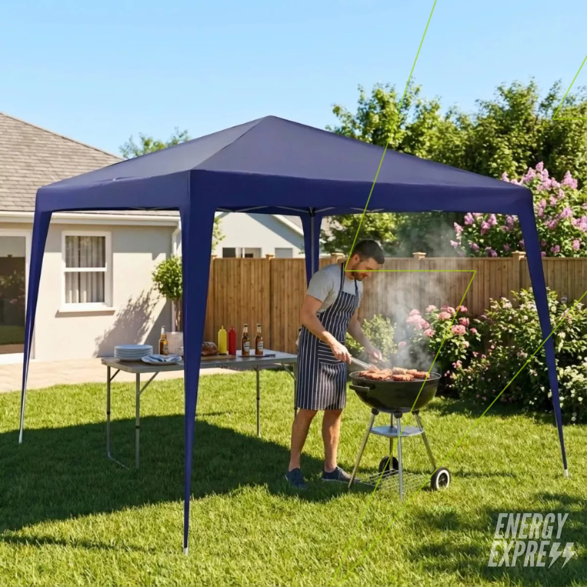 Toldo Impermeável Gazebo para Área Externa – Tenda de Cobertura para Jardim, Piscina e Praia Energy Express
