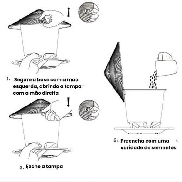 Comedouro de Passarinhos Livres para Jardim Energy Express