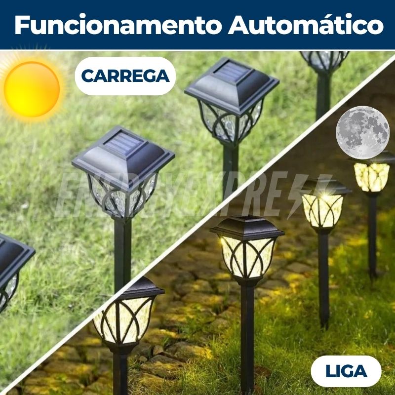 Iluminação Solar Poste de Jardim para Caminho Externo Energy Express