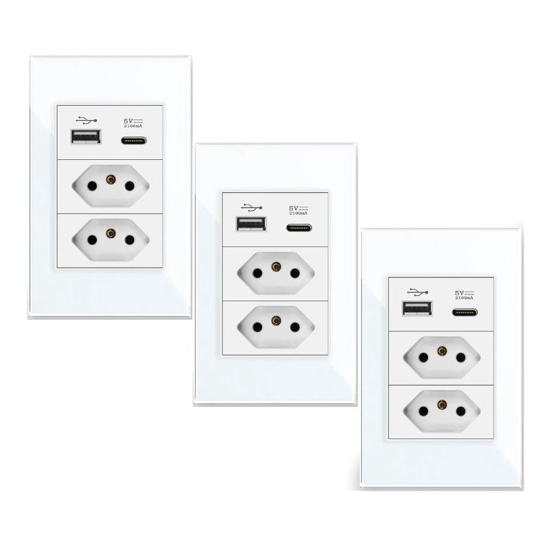 Tomada com Entrada Usb de Parede - Carregamento Rápido energy express