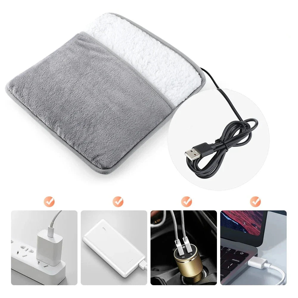 Almofada Elétrica para Aquecer os Pés USB 50W – Aquecedor Térmico Confortável para Inverno Energy Express