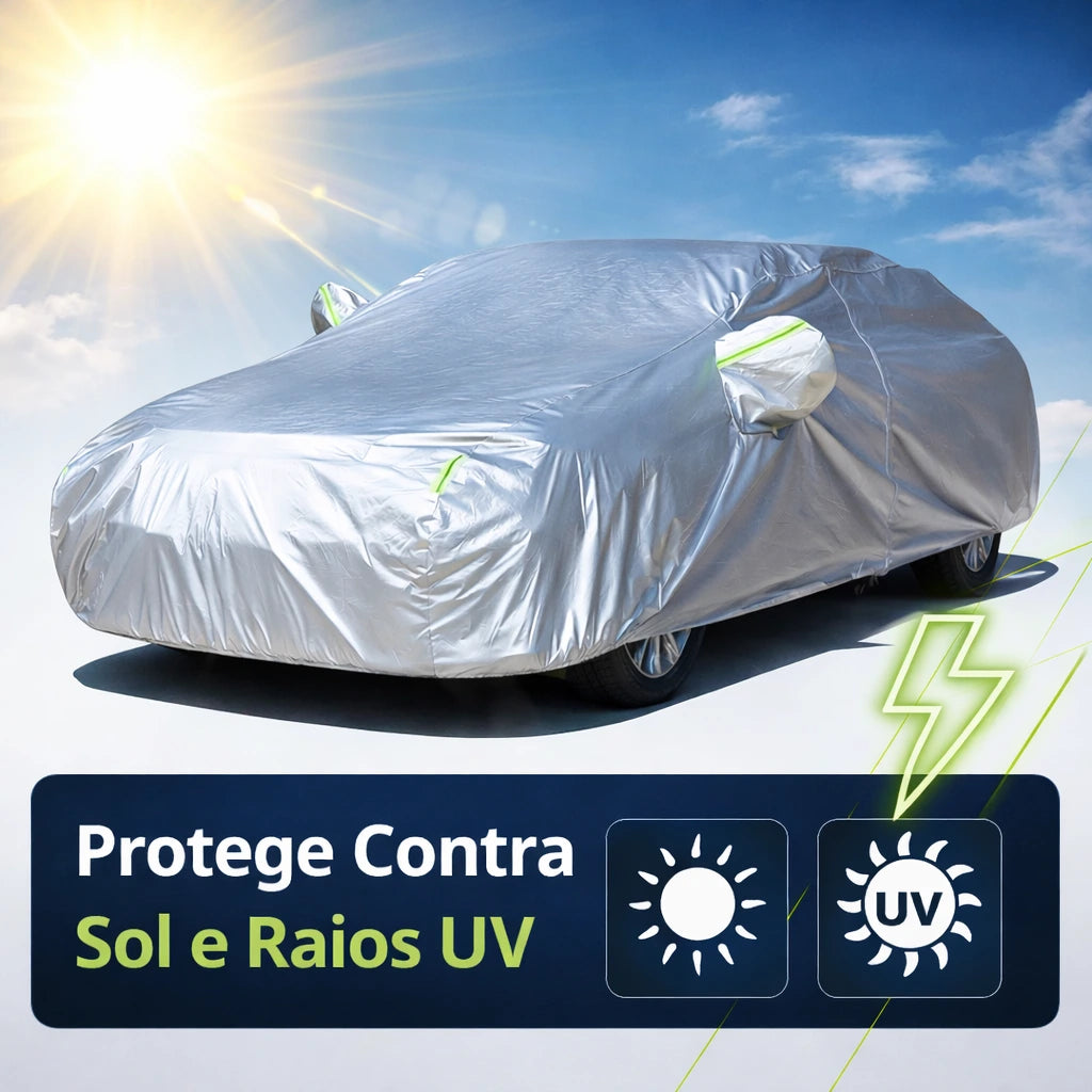 Capa para Carro Impermeável com Cadeado – Capa Protetora Automotiva Contra Sol, Chuva e Poeira