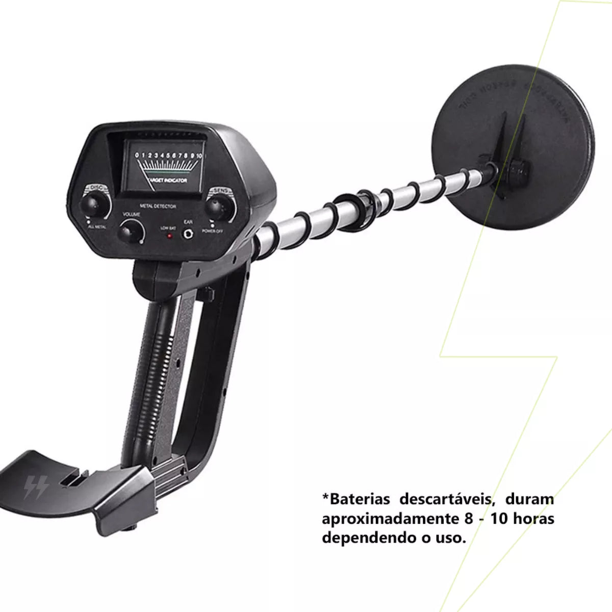Detector de Metais Profissional MD-4030 – Ouro, Prata, Moedas e Metais com Alta Sensibilidade Energy Express