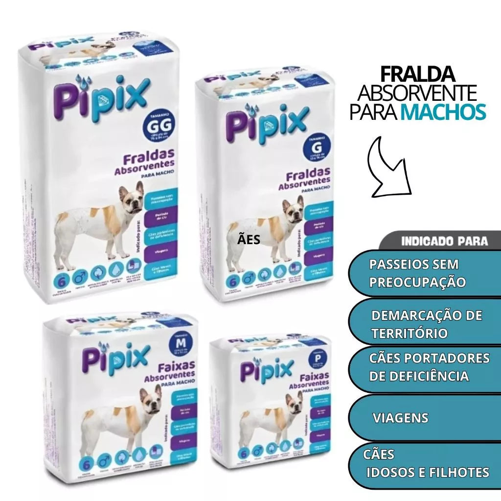 Fralda Descartável Higiênica para Cachorro Macho com Alta Absorção Energy Express