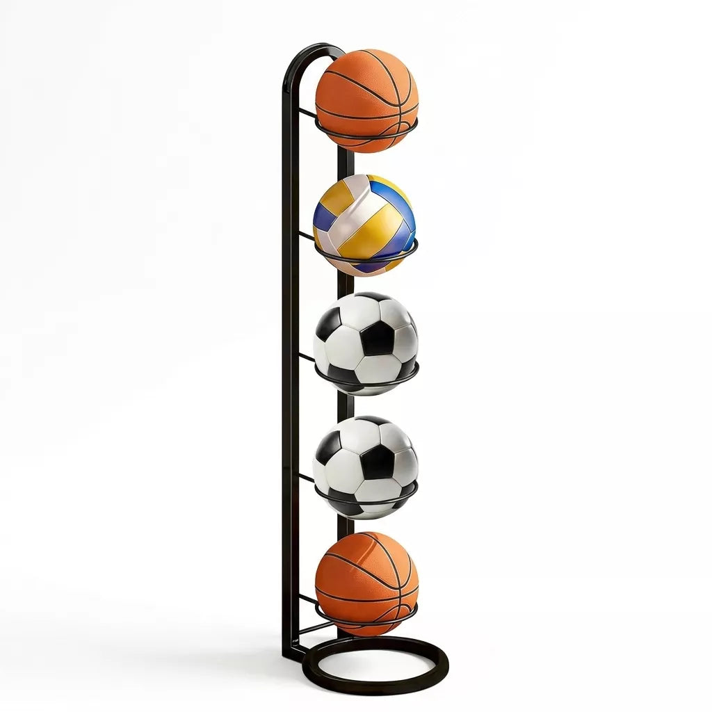 Suporte Organizador para Bolas em Aço Inox – Porta Bolas para Futebol, Basquete e Vôlei Energy Express