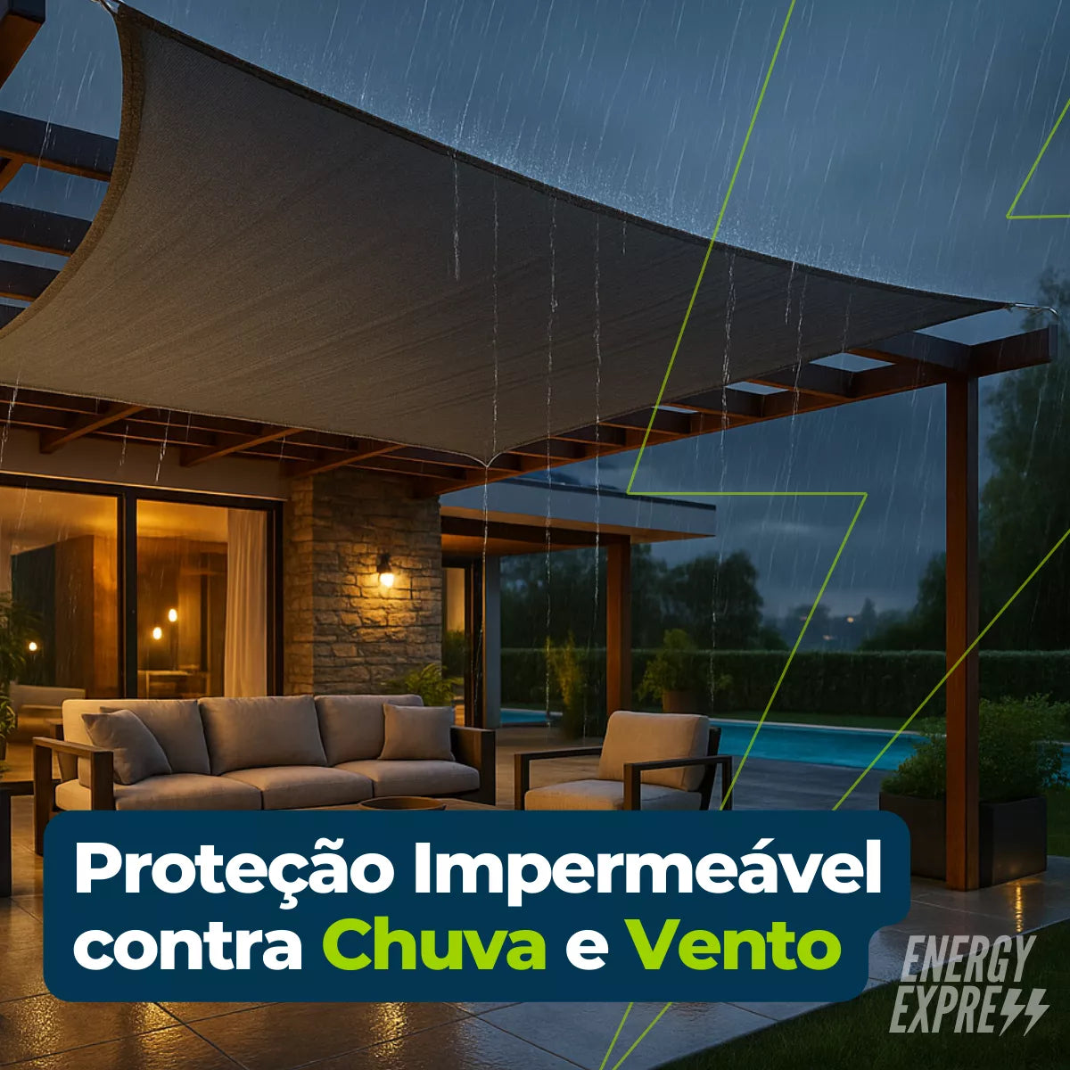 Toldo Impermeável Lona para Cobertura com Proteção UV Energy Express