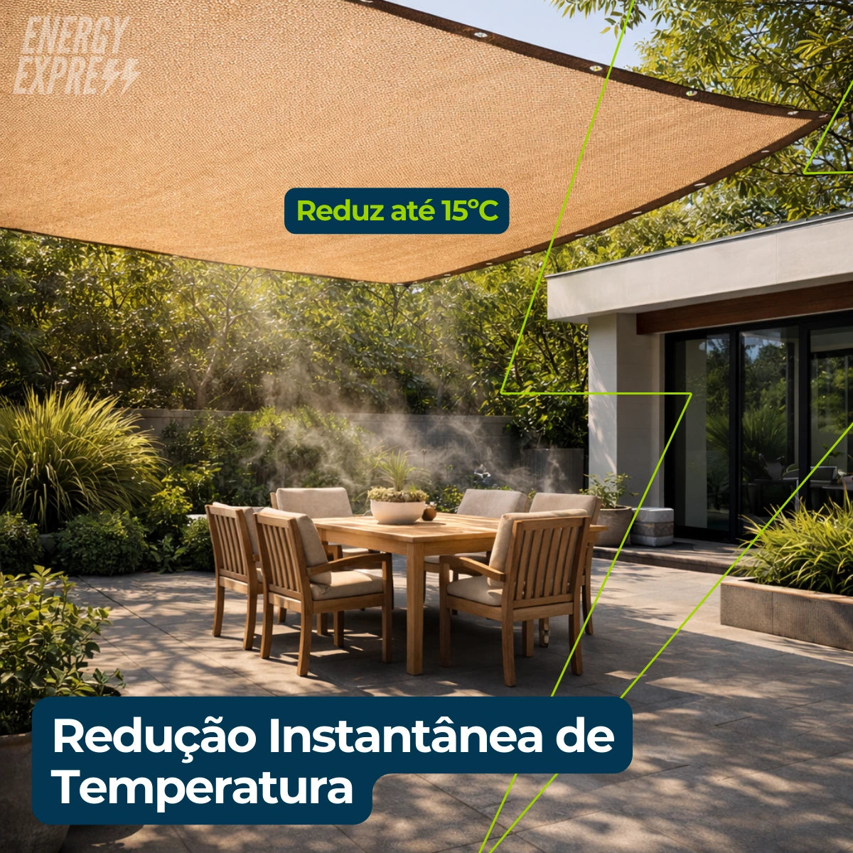 9 Toldo de Sombreamento para Área Externa com Proteção UV Energy Express