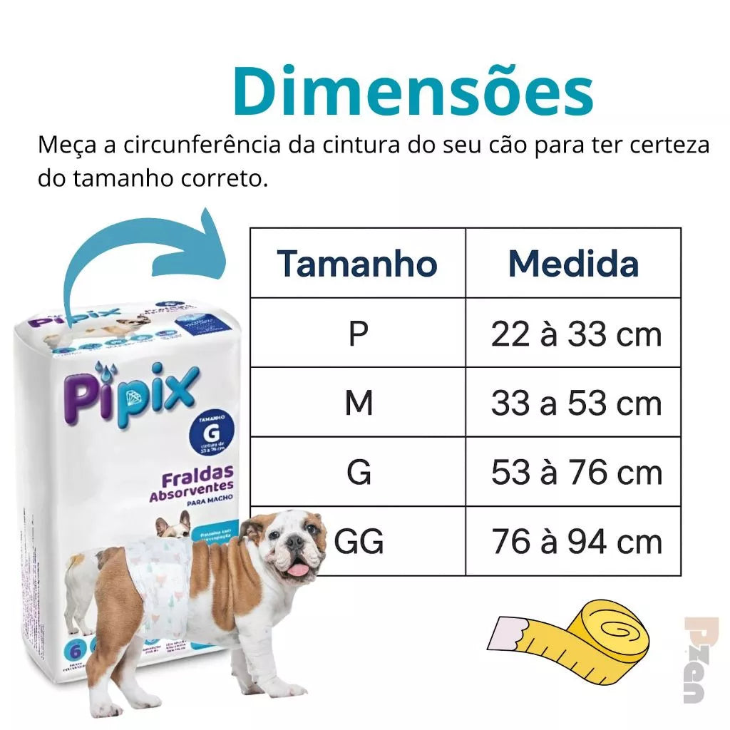Fralda Descartável Higiênica para Cachorro Macho com Alta Absorção Energy Express