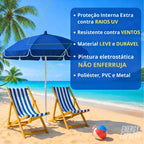 Guarda-Sol Gigante 2,4m Articulado com Proteção UV para Praia, Piscina e Jardim Energy Express