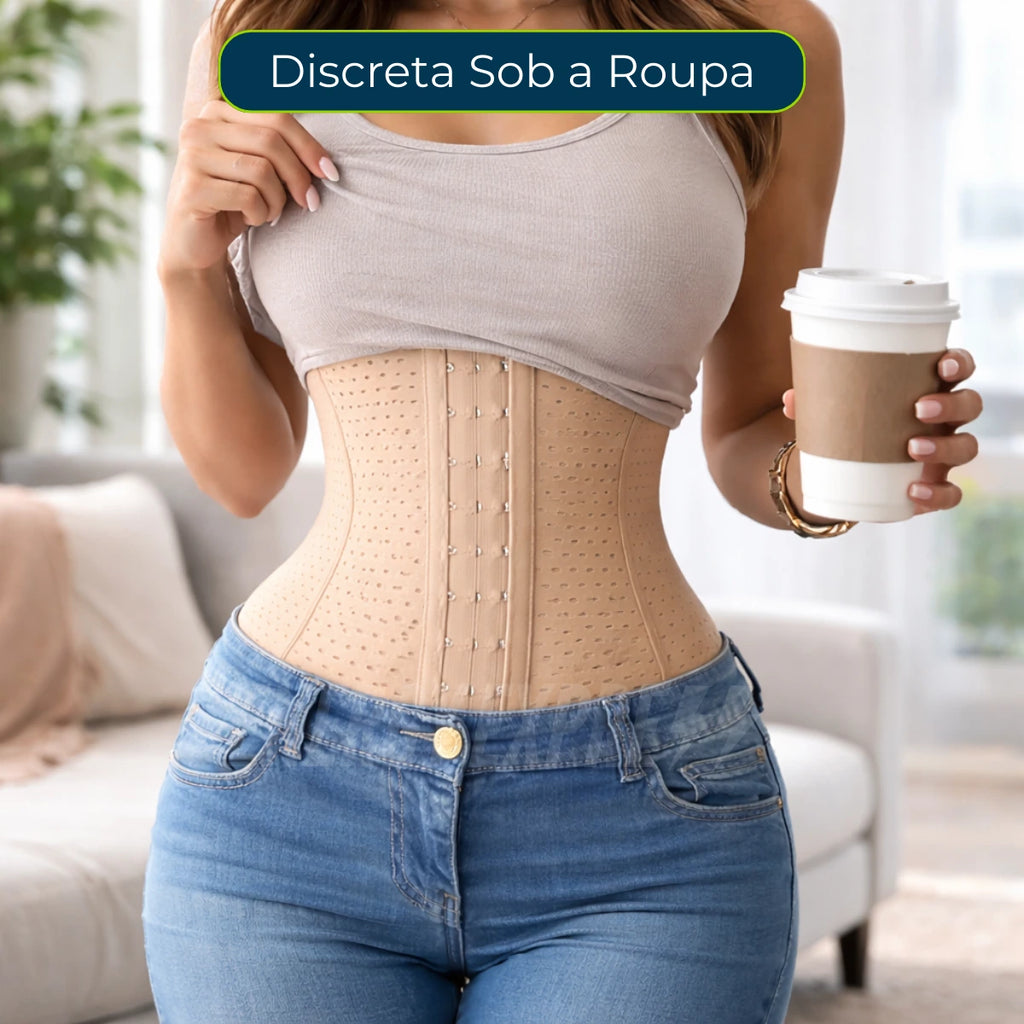 Cinta Modeladora Feminina Redutora de Cintura com Barbatanas de Aço – Espartilho Modelador Ajustável Energy Express