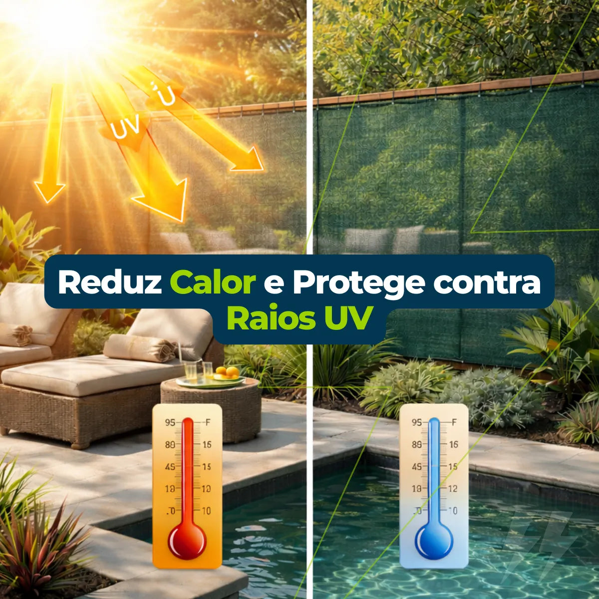 Tela de Privacidade 90% com Ilhós para Cercas e Varandas – Proteção Solar e Visual 2x1m Energy Express