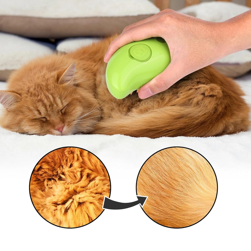 Pente a Vapor para Escovar Pelos de Gato Cachorro Cerdas de Silicone - Rasqueadeira Pet energy express