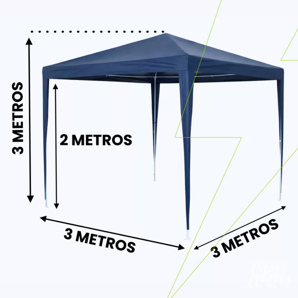 Toldo Impermeável Gazebo para Área Externa – Tenda de Cobertura para Jardim, Piscina e Praia Energy Express