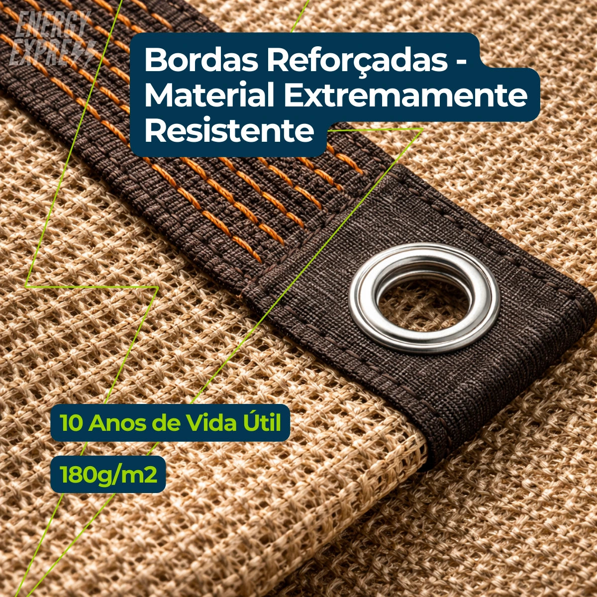 9 Toldo de Sombreamento para Área Externa com Proteção UV Energy Express