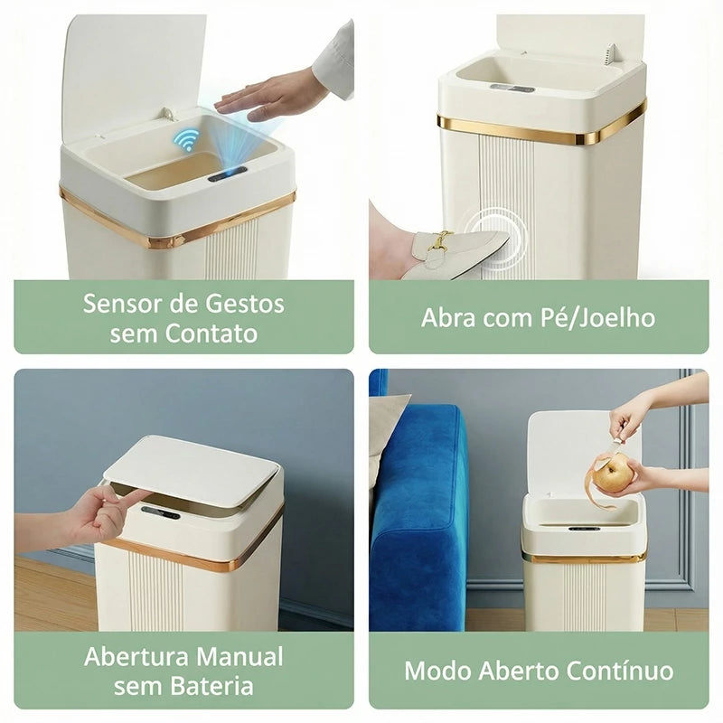Lixeira com Sensor Automático 18L – Sem Toque, Silenciosa e Higiênica Energy Express