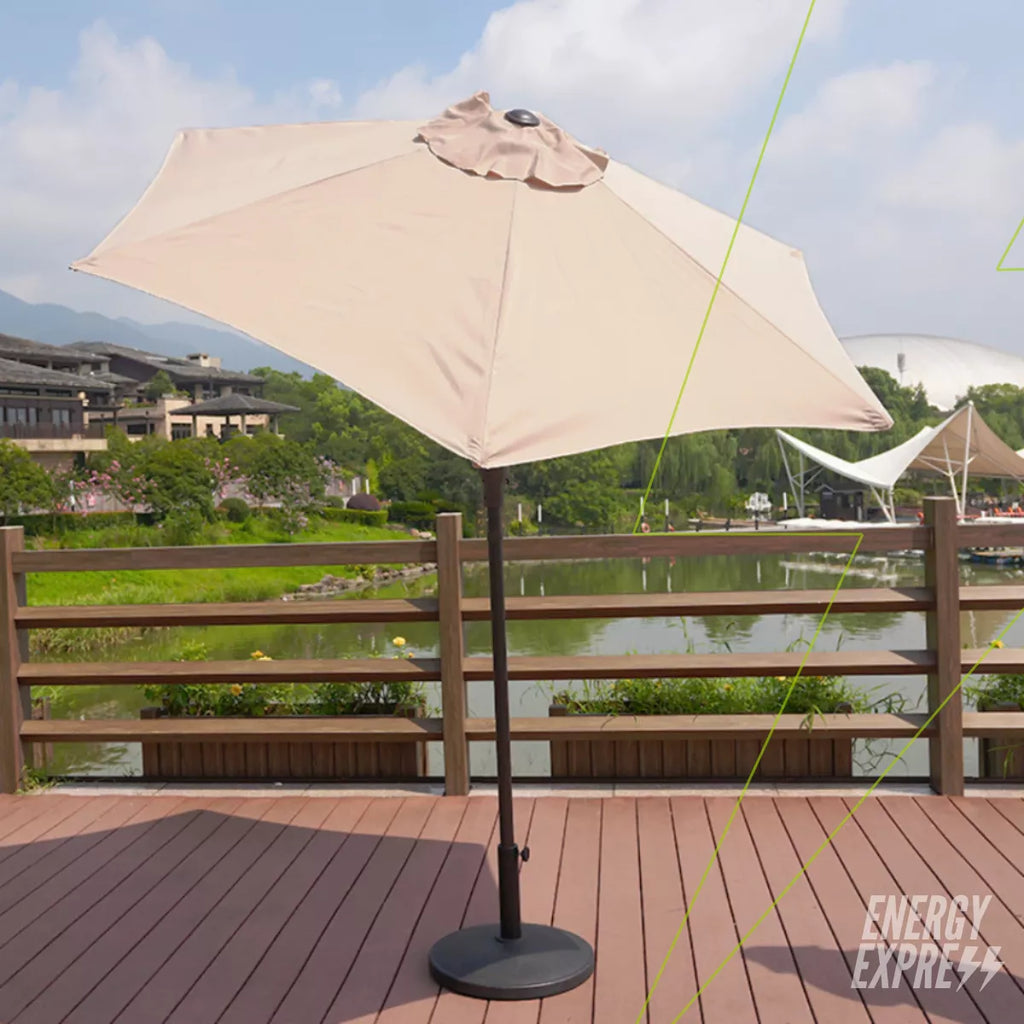 Ombrelone 2,30m Articulado com Proteção UV e Impermeável – Guarda-Sol para Jardim, Piscina e Área Externa Energy Express