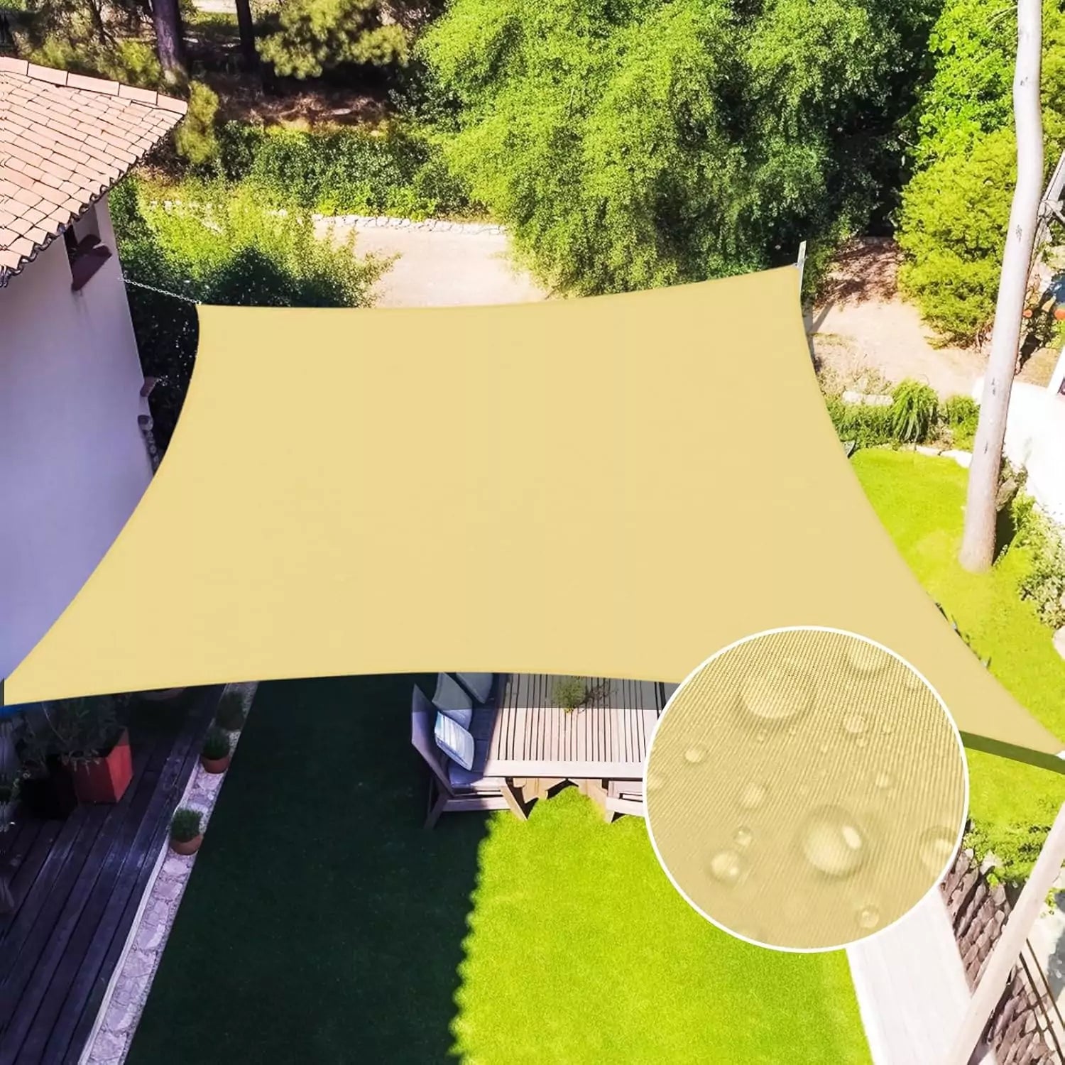 Toldo Portátil Impermeável para Varanda e Carros Energy Express Retangular Quadrado Bege