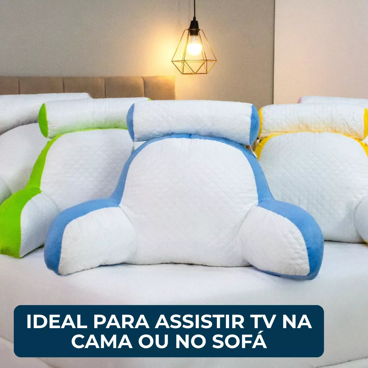 Almofada de Encosto para Leitura com Apoio Lombar – Travesseiro Ergonômico para Cama e Sofá Energy Express