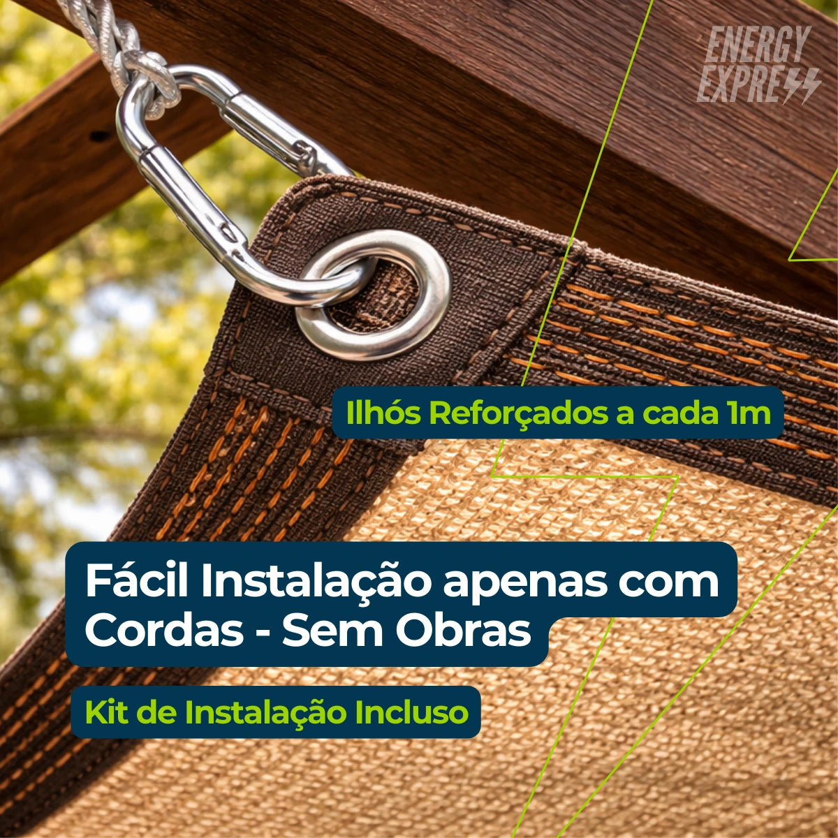 9 Toldo de Sombreamento para Área Externa com Proteção UV Energy Express
