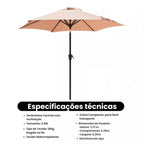 Ombrelone 2,30m Articulado com Proteção UV e Impermeável – Guarda-Sol para Jardim, Piscina e Área Externa Energy Express