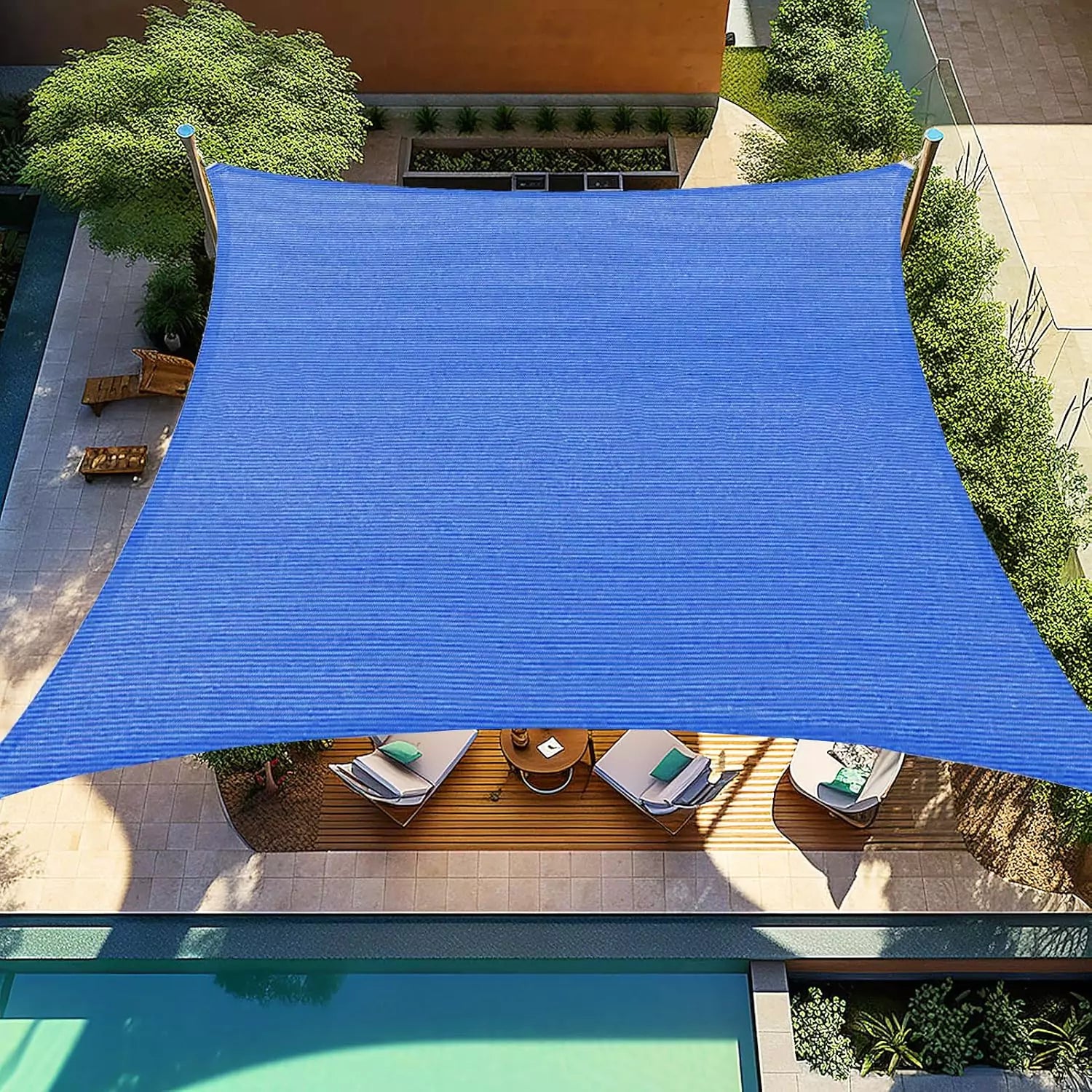 Toldo Impermeável Lona Retangular Colorido Para Cobertura em Área Externa Energy Express azul