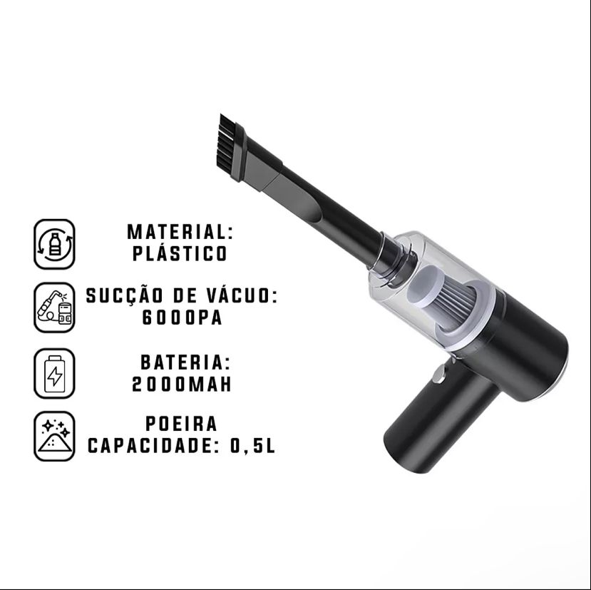 Aspirador de Pó Portátil Recarregável Automotivo energy express