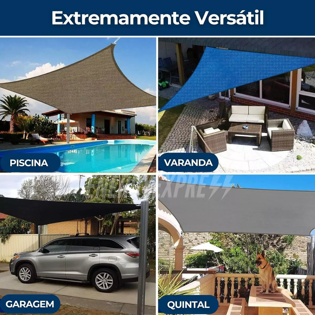 Toldo Impermeável Lona Triangular Colorido Para Cobertura em Área Externa Energy Express