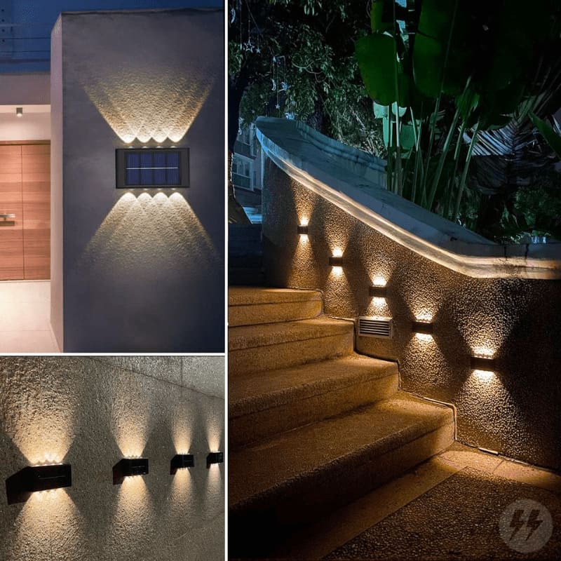 Arandela Solar Externa para Muro Quintal Parede 6 Leds