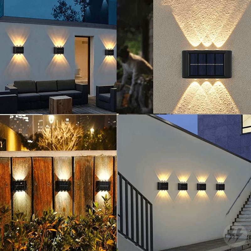 Arandela Solar Externa para Muro Quintal Parede 6 Leds