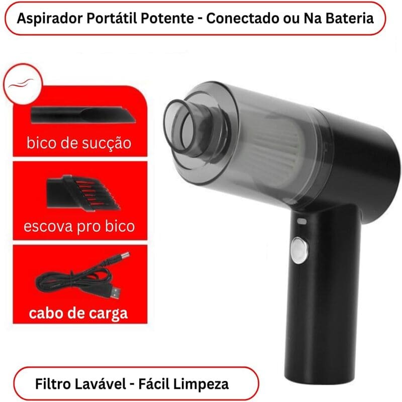 Aspirador de Pó Portátil Recarregável Automotivo energy express