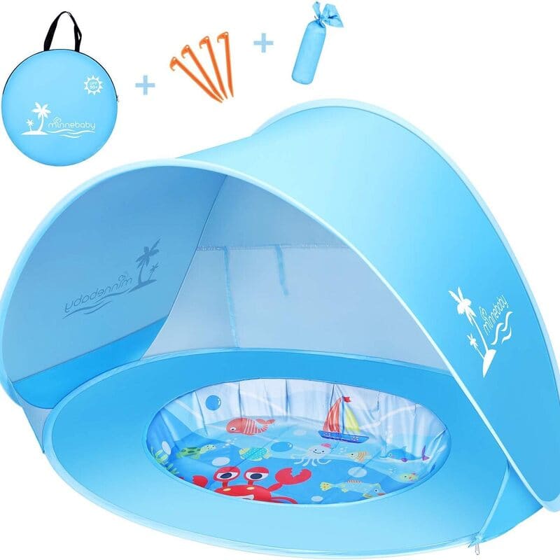 Barraca de Praia para Bebe com Piscina e Proteção UV azul Energy Express
