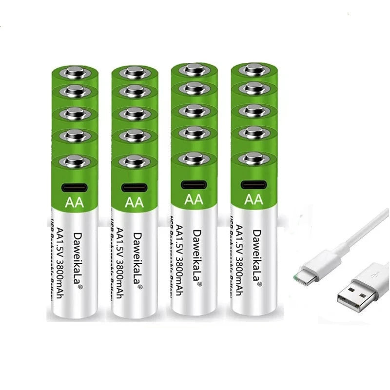Pilha Recarregável USB AAA Bateria de Lítio