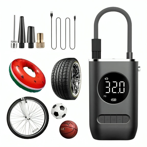 Mini Compressor Portátil Recarregável 12V - Enche Pneu de Carro, Bicicleta e Bola Energy Express