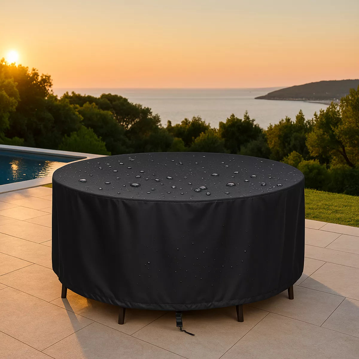 Capa impermeável Redonda para Conjunto de Mesa e Cadeiras Externas Energy Express