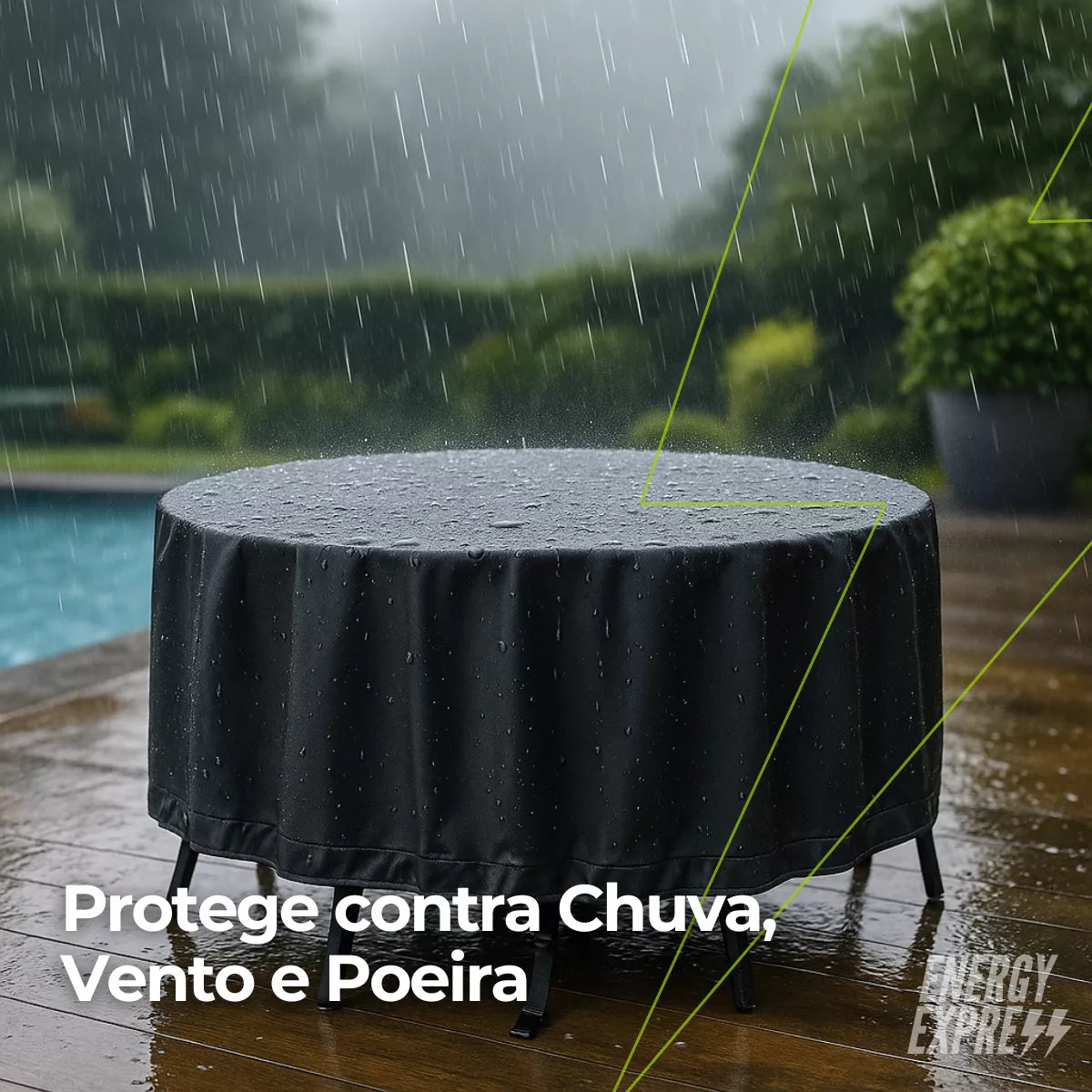 Capa impermeável Redonda para Conjunto de Mesa e Cadeiras Externas Energy Express