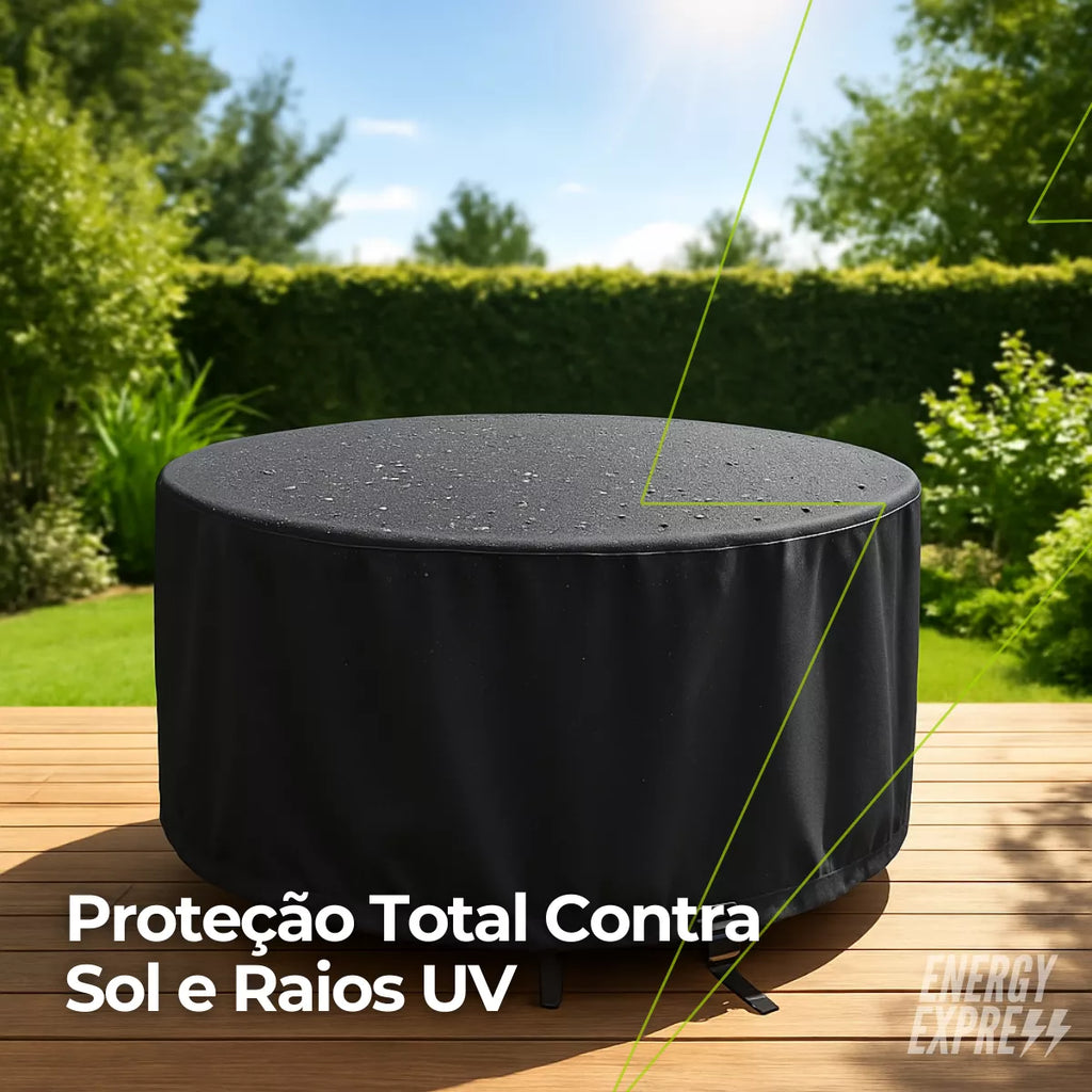 Capa impermeável Redonda para Conjunto de Mesa e Cadeiras Externas Energy Express