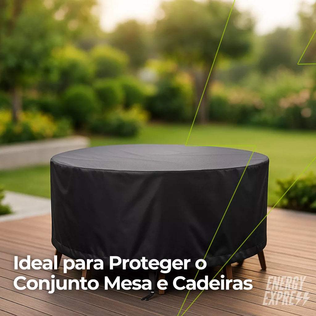 Capa impermeável Redonda para Conjunto de Mesa e Cadeiras Externas Energy Express