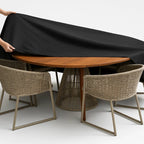 Capa impermeável Redonda para Conjunto de Mesa e Cadeiras Externas preta energy express