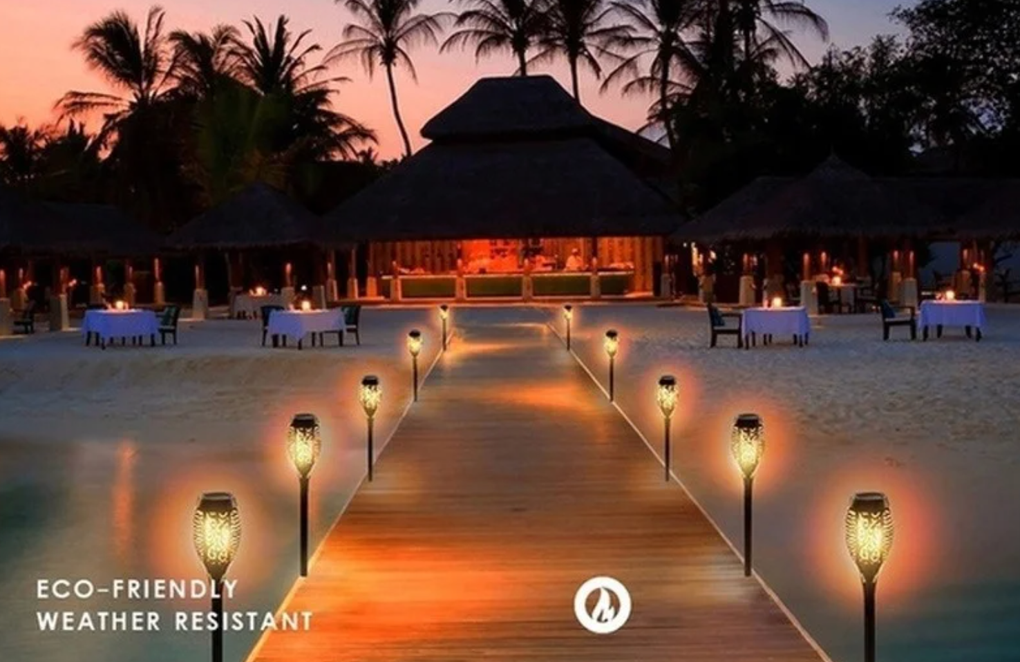 Iluminação Solar para Caminho Externo - Tocha de Fogo Decorativa energy express